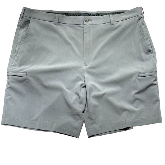 PRO TOUR Men's Golf Shorts Gray Polyester Stretch Pockets Belt Loops Size 42 - Picture 3 of 9
